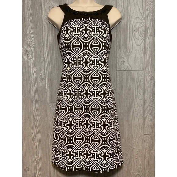 Ann Taylor Brown & White Cotton Print Dress 2P - Picture 1 of 5